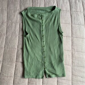 Abercrombie & Fitch green button up tank top
